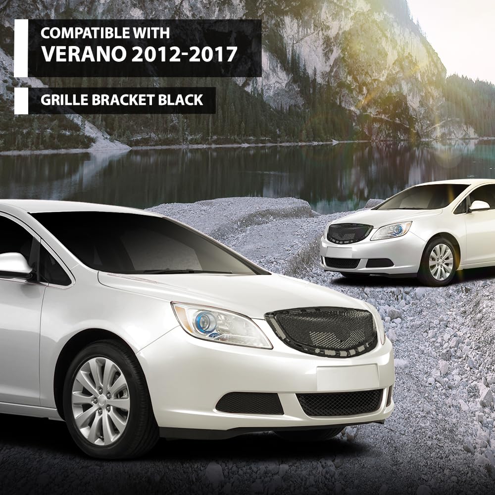 G-PLUS Grille Bracket Compatible with Buick Verano Base 2012 2013 2014 2015 2016 2017,Fit Buick Verano 2013-2017 20984580, GM1207111 Black