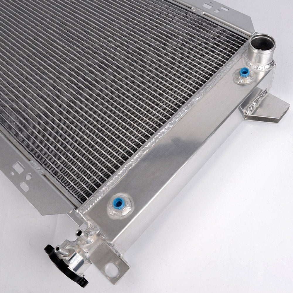 Aluminum Racing Performance Radiator Stop Leak Compatible For FORD F150/F250/BRONCO 5.0L/5.8L/7.5L V8 1985-1996