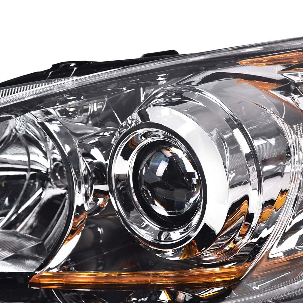 G-PLUS Headlights Assembly Compatible with Mazda 3 & 3 Sport 2013 2012 2011 2010, Headlamps Left Driver & Right Passenger Clear Lens Chrome Housing Amber Reflector,faros delanteros