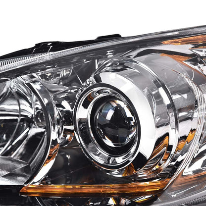 G-PLUS Headlights Assembly Compatible with Mazda 3 & 3 Sport 2013 2012 2011 2010, Headlamps Left Driver & Right Passenger Clear Lens Chrome Housing Amber Reflector,faros delanteros