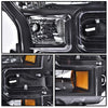 G-PLUS Headlights & Fog Lights Assembly Fit Ford F150 2015-2017 Headlamps Clear lens Black Housing Amber Reflector