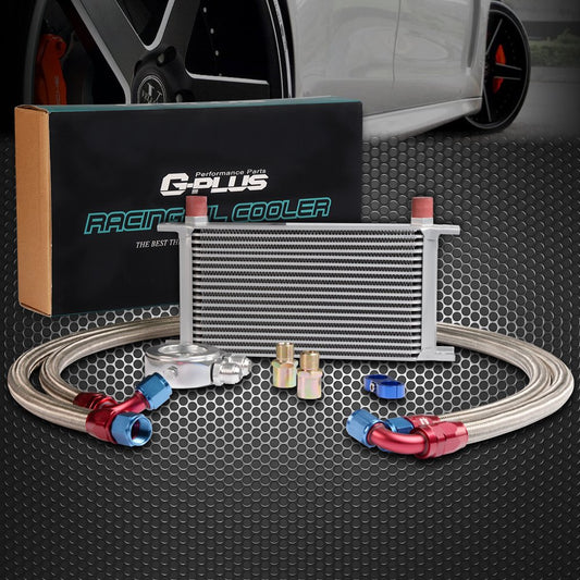 AN10-10AN 19 Row Engine Oil Cooler (Silver, 19 Row English-style A)