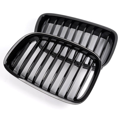 Gloss Black Front Hood Kidney Grille Grill Compatible For BMW F07 5 Series GT 535iGT 550iGT 2012+