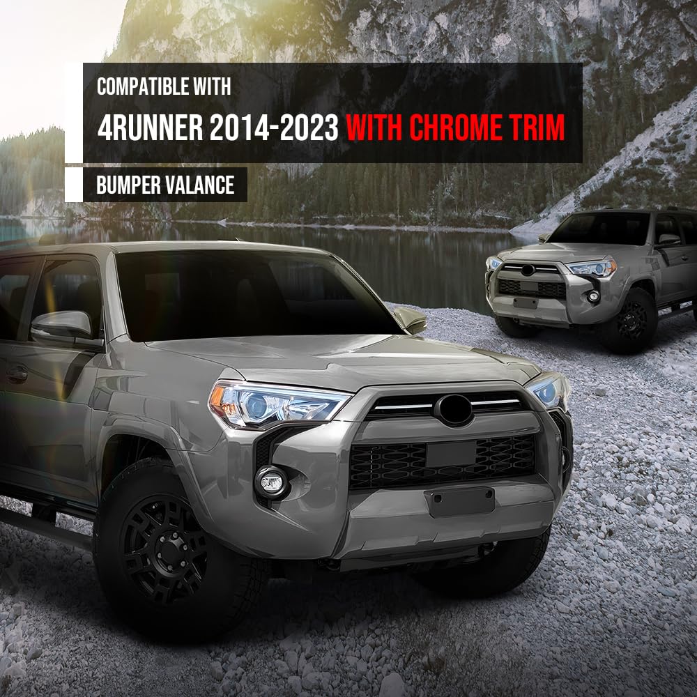G-PLUS Valance Front Lower Compatible with Toyota 4Runner 2014-2023 with Chrome Trim 5212935040, TO1091101 Black
