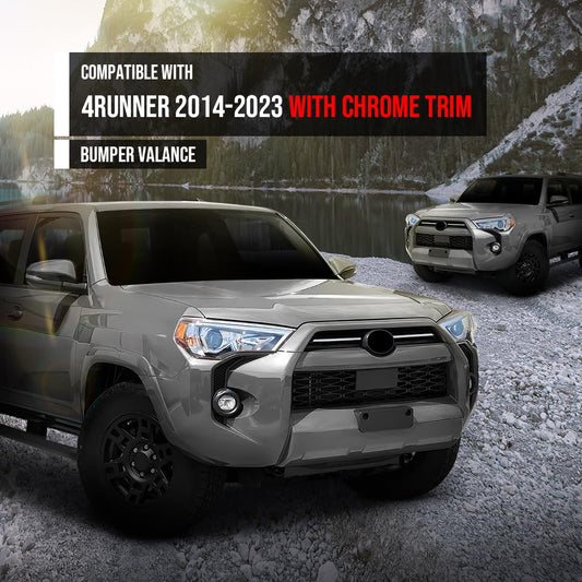 G-PLUS Valance Front Lower Compatible with Toyota 4Runner 2014-2023 with Chrome Trim 5212935040, TO1091101 Black
