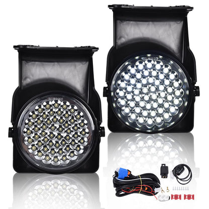 G-PLUS Bumper Fog Lights Pair Compatible With GMC Sierra 2003-2007 Pickup Truck (Smoky Lens + Wire Harness)
