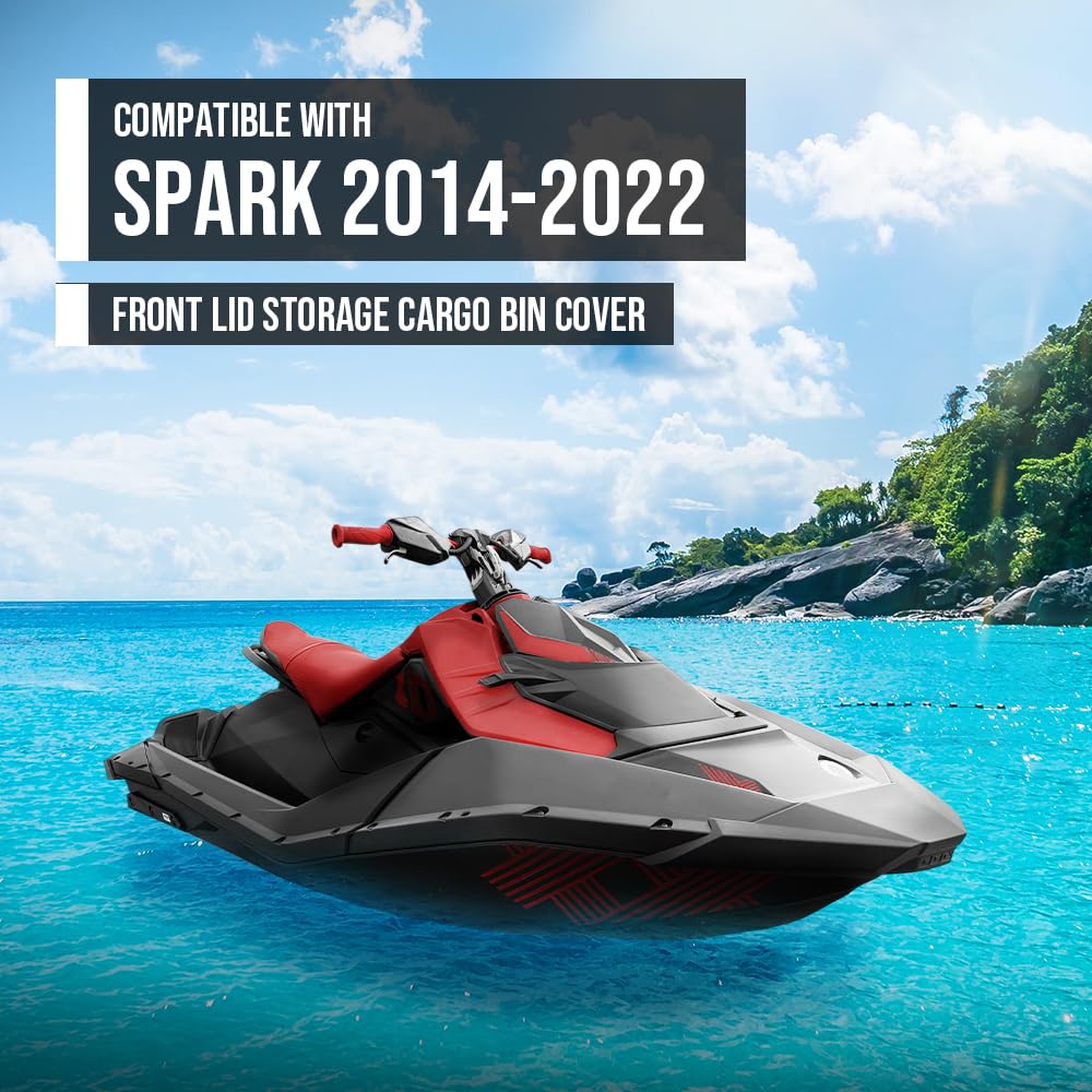 G-PLUS Front Deflector Lid Upper Storage Cargo Bin Cover Compatible with Sea-Doo Spark (2up / 3up) 2014-2022 Fit Sea-Doo Spark TRIXX (3up) 2019-2022 295100865, 295100553 Black