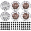 G-PLUS Axle Wheel Covers Removable Hub Caps 2 Front & 4 Rear w/ 33mm Thread-On Lug Nut Covers for Semi Trucks 20" & 22.5" & 24.5" (Chrome ABS Plastic)