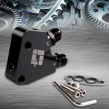 G-PLUS AN10 GM Oil Cooler Adaptor Replacement For BILLET LS1 LS2 LS3 LSX VE HSV VZ DRAG RACE Black
