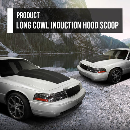 G-PLUS Cowl Induction Hood Scoop - 38" L x 4 ½" H x 27" W- Black ABS