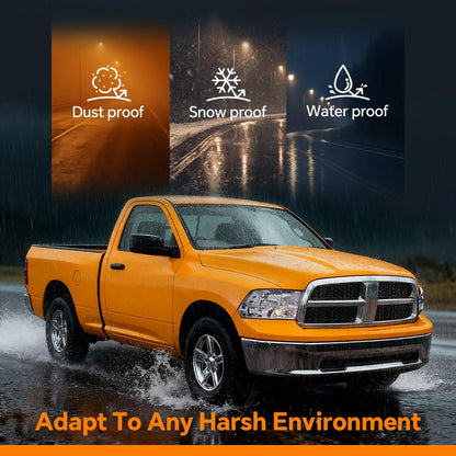 G-PLUS Headlights Fit Dodge Ram 1500 2500 3500 2009-2012 New Body, Only Fit Factory Quad, Smoky Lens Chrome Housing Clear Reflector, Headlamps, faros delanteros Assembly