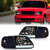 G-PLUS LED DRL Headlights & Corner Park Lights Fit Ford Expedition 1997-2002/Fit F150 1998-2003/Fit F250 Light Duty 1997-1999 Smoke Lens Black Housing Amber ReflectorBumper Headlamps,faros delanteros