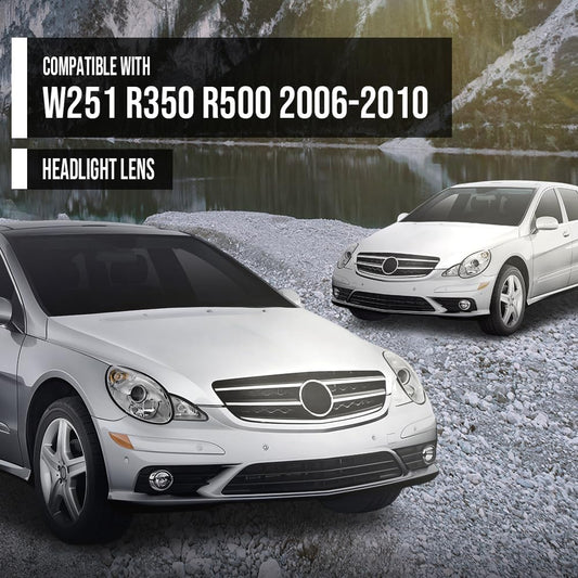 G-PLUS Headlight Lens Cover Compatible with Benz W251 R350 R500 2006-2010 Left & Right Pair Front Headlamp Lens Cover Clear