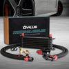 7 Row AN10-10AN Universal Aluminum Engine Transmission Oil Cooler Kit + Oil Filter Adapter Hose End