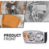 G-PLUS Headlights w/Bulbs Pair Compatible with Dodge Ram 1500 2006-2008/Fit Dodge Ram 2500 3500 2006-2009 68003125AD, 68003124AD, CH2502180, CH2503180 Clear Lens Chrome Housing Amber Reflector