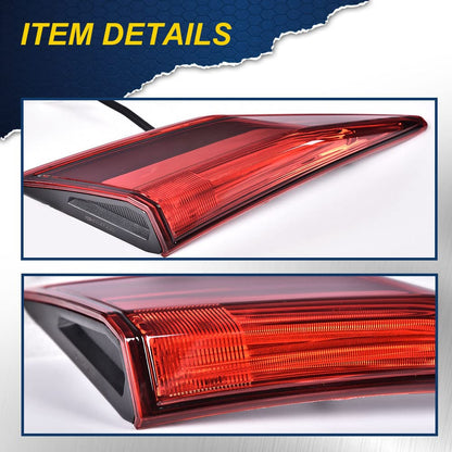 G-PLUS Tail Light - Inner Side, Replacement For 16-20 Honda Civic DX/LX/EX/EX-L/Turbo/Touring Plus/i-Style/Si/Sport 4-Door Sedan Automotive Trunk Brake Rear LED Inner Lamp Chrome Housing(Left)