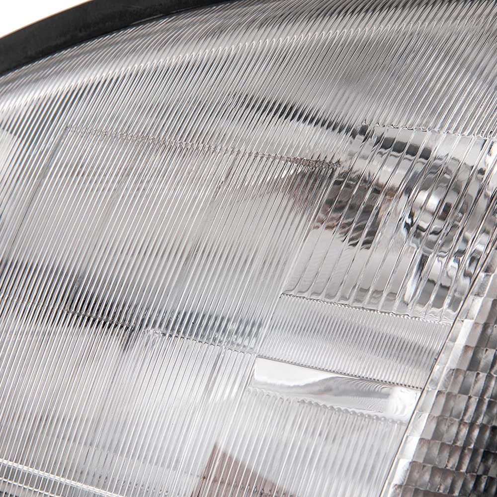 G-PLUS Headlights Assembly, Compatible with 1996-2004 Freghtliner Columbia Left Bumper Headlamps, Clear Lens Chrome Housing Amber Reflector,faros delanteros