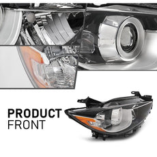 G-PLUS Headlights Assembly for Mazda CX-5 2013-2016 Clear Lens Chrome Housing Additional Angle