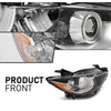 G-PLUS Headlights Halogen Projector Factory Headlamps LH+RH Set Compatible with Mazda CX-5 2013-2016 Clear Lens Chrome Housing Amber Reflector,faros delanteros