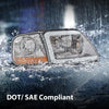 G-PLUS Lightning Style Headlights LED DRL Light Strip Compatible with Ford Expedition 1997-2002/Fit Ford F150 1998-2004/Fit F250 1997-1999 Clear Lens Chrome Housing Amber Reflector