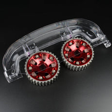 G-PLUS Timing Belt Cover for Mitsubishi Eclipse EVO 4G63 Turbo Black Close-up View