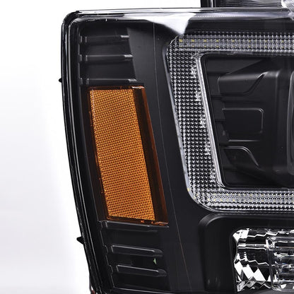 G-PLUS LED Headlights Assembly Fit Chevy Tahoe Avalanche Subarban 1500 2500 2007-2014 DRL Corner Turn Signal Headlamps Set Pair Left & Right Clear Lens Black Housing Amber Reflector,faros delanteros