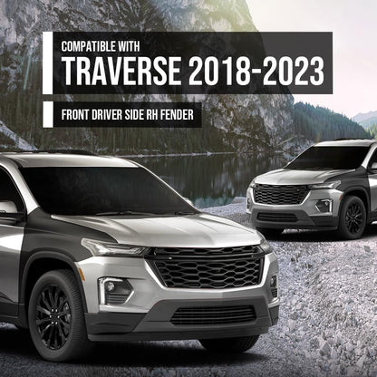 G-PLUS Front Right Fender Panel Compatible with Chevy Traverse L 2018-2021 / True North 2019-2023 Fit Chevy Traverse 2018-2023 84679032, GM1241409 Black