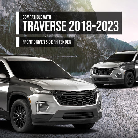 G-PLUS Front Right Fender Panel Compatible with Chevy Traverse L 2018-2021 / True North 2019-2023 Fit Chevy Traverse 2018-2023 84679032, GM1241409 Black