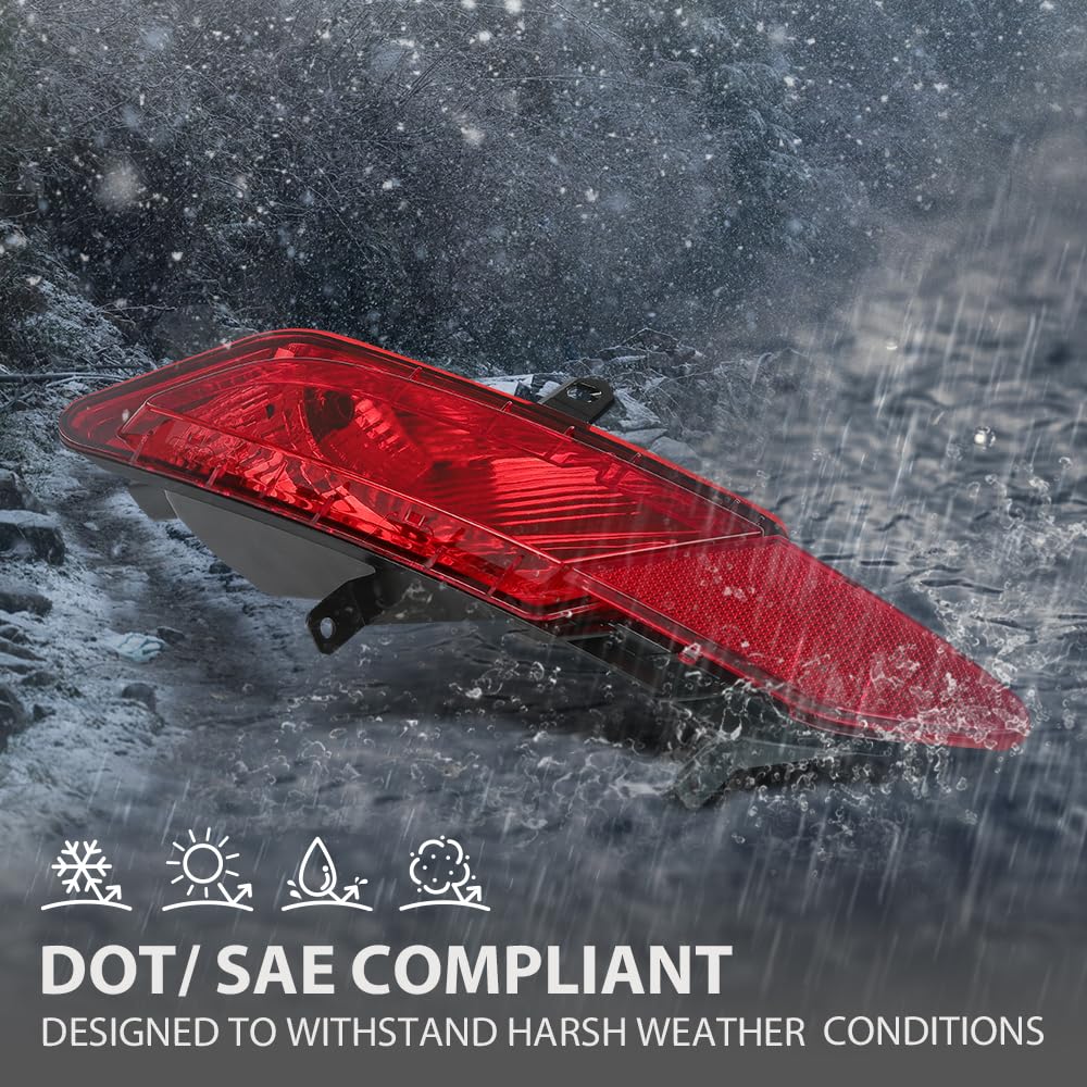 G-PLUS Rear Left Bumper Reflector Fog Light Brake Lamp Compatible with Volvo XC60 2014-2017 31353285 Red