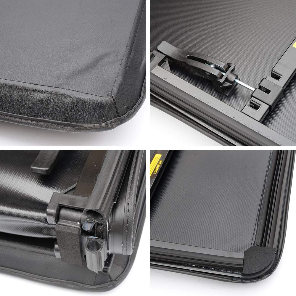 G-PLUS T4 Four-Fold Soft 6.5Ft Truck Tonneau Cover Replacement for 2005-2011 Dodge Dakota Quad Cab | 80" Standard Short Bed | Not for Flareside & Stepside Style Model
