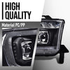 G-PLUS LED Tube Headlights Projector Assembly Compatible with Toyota Tundra 2007-2013, Fit Toyota Sequoia 2008-2017 Left & Right Headlamps, Clear Lens Black Housing Amber Reflector, TO2502171
