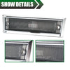 G-PLUS Front Side Marker Lights Assembly Compatible With 1981-1991 Chevy Blazer/GMC Jimmy C/K R Pickup,915557,915558,GM2550115,GM2551107 Side Chrome Bezel Marker Lamps Pair (Smoky Lens)