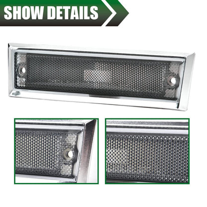 G-PLUS Front Side Marker Lights Assembly Compatible With 1981-1991 Chevy Blazer/GMC Jimmy C/K R Pickup,915557,915558,GM2550115,GM2551107 Side Chrome Bezel Marker Lamps Pair (Smoky Lens)