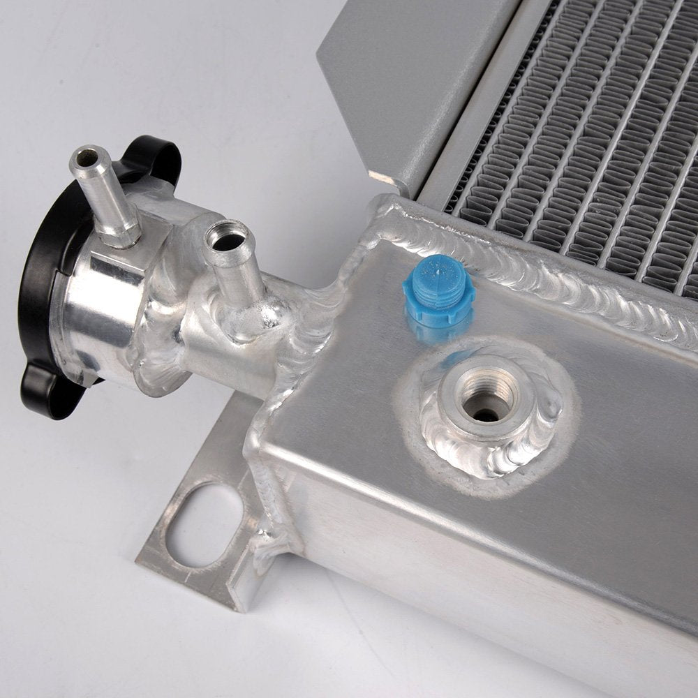 Aluminum Racing Performance Radiator Stop Leak Compatible For FORD F150/F250/BRONCO 5.0L/5.8L/7.5L V8 1985-1996