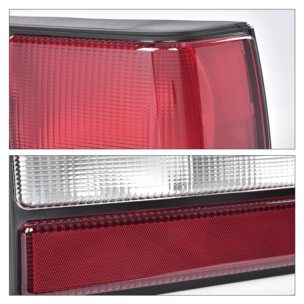 G-PLUS Taillights Taillamps Rear Brake Lights Right Passenger Side w/o Bulbs Compatible with Ford Mustang 1987-1993 FO2801168, E7ZZ13404A Red Lens Black Housing Faros Traseros Luces TraserasAssembly