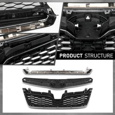 G-PLUS Front Grille for Subaru Forester 2014-2018 Chrome Factory Style Additional Angle