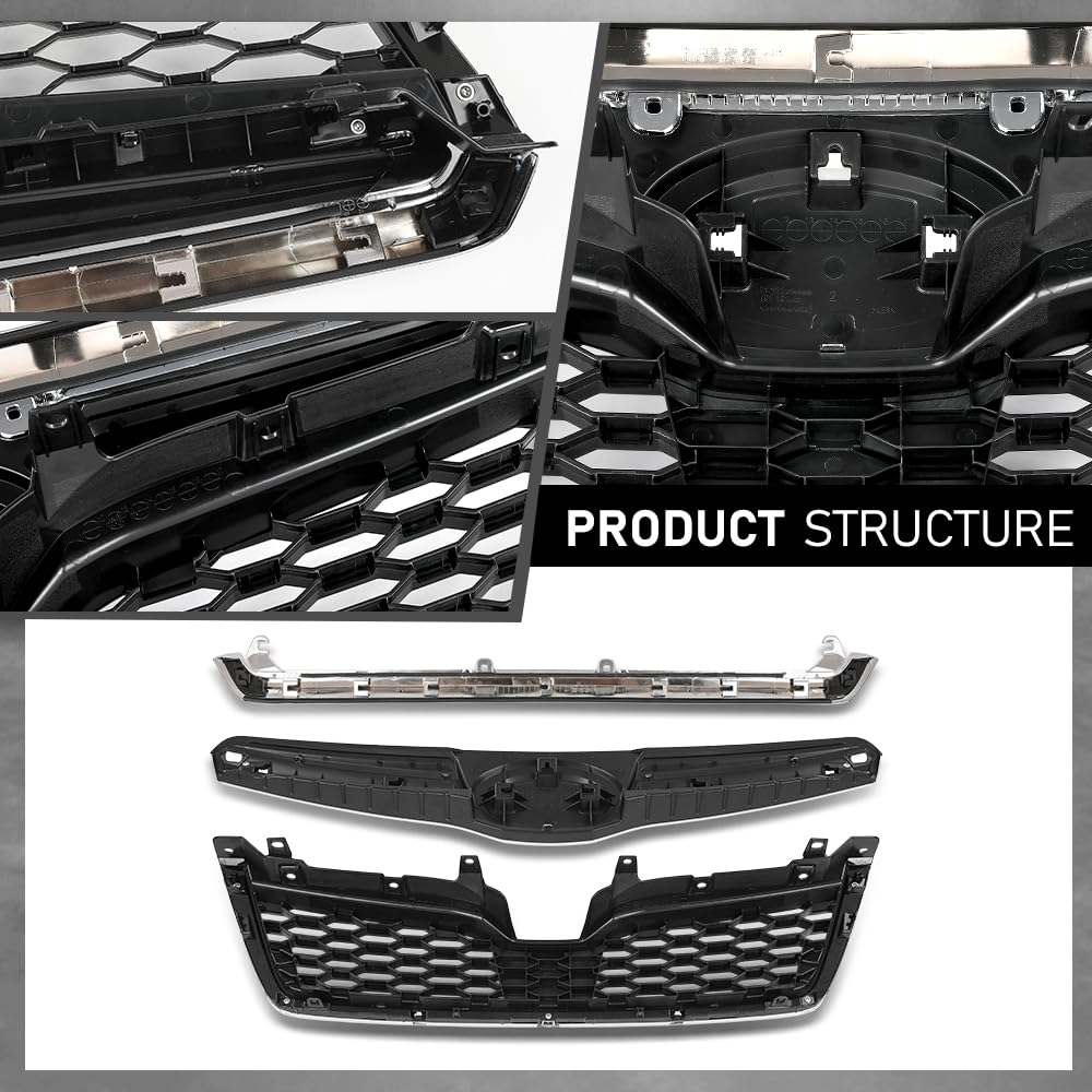 G-PLUS Front Chrome Grille Grill Factory Style Compatible with Subaru Forester 2014-2018 91121SG060, 91121SG040