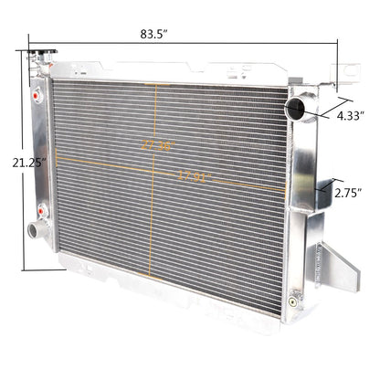 2-Row Core Full Aluminum Racing Radiator Stop Leak Compatible For FORD F-150/F-250/F150/F SUPER DUTY V8 1985-1996 Silver