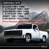 G-PLUS Chrome Billet Grille Compatible with Chevy GMC C/K Pickup Suburban Blazer Jimmy 1981-1988 Main Upper Stainless Steel Front Grill Insert (Phantom Style w/Stacked Lights)