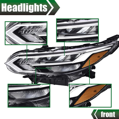 G-PLUS Headlights Assembly, Compatible with 2020-2021 Nissan Sentra Bumper Headlamps, Clear Lens Black Housing Amber Reflector,faros delanteros