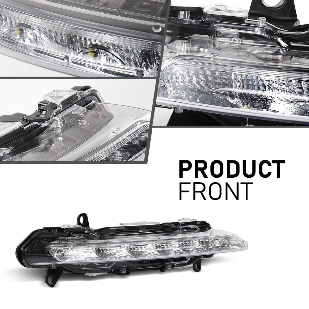 G-PLUS LED Pair Fog Lights DRL Daytime Running Lamps, Compatible with W204 X204 W216 W218 W221 W251 2008-2014, LH Driver & RH Right Side 2PCS, 2218201756, 2218201856