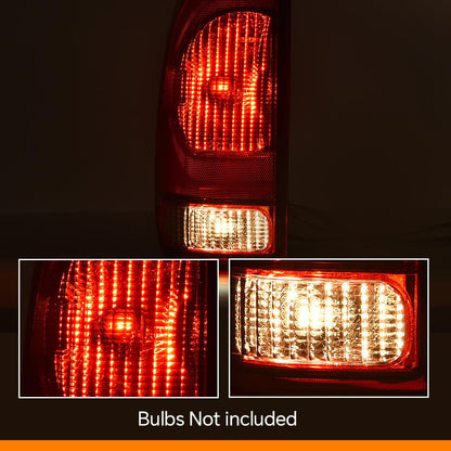 G-PLUS Red Tail Light w/o Bulbs & Wire Harness Fit Ford F150 Stepside 1997-2004/Fit Ford F250 1997-1999/Fit F250 F350 F450 F550 Super Duty 1999-2007 F85Z13405CA, FO2800117 Driver SideAssembly