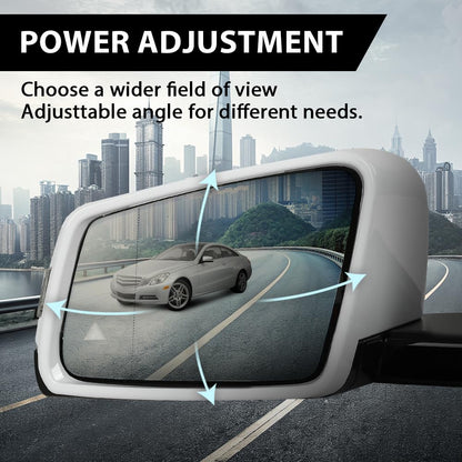 G-PLUS Mirror w/Blind Spot Left Driver Side Compatible with Benz E350 E400 E550 2010-2017/Fit Only 2 Doors Coupe/Not Fit 4 Doors Sedan 2078100776 White