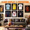 G-PLUS Wall Art Display 32" Jersey Cover Football Basketball Shirt Frame Lockable Box Rack Wall Display/Case Black
