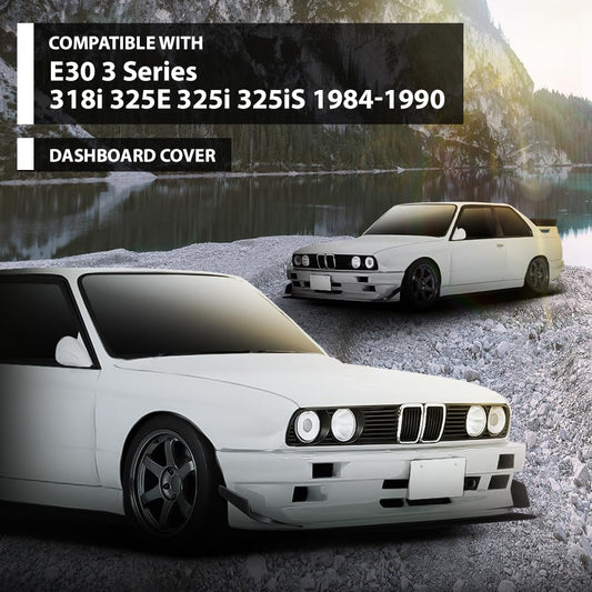 G-PLUS TPE Dashboard Molded Dash Cover Cap Compatible with BMW 318i 325e 325i 325is 1984 1985 1986 1987 1988 1989 1990 Black