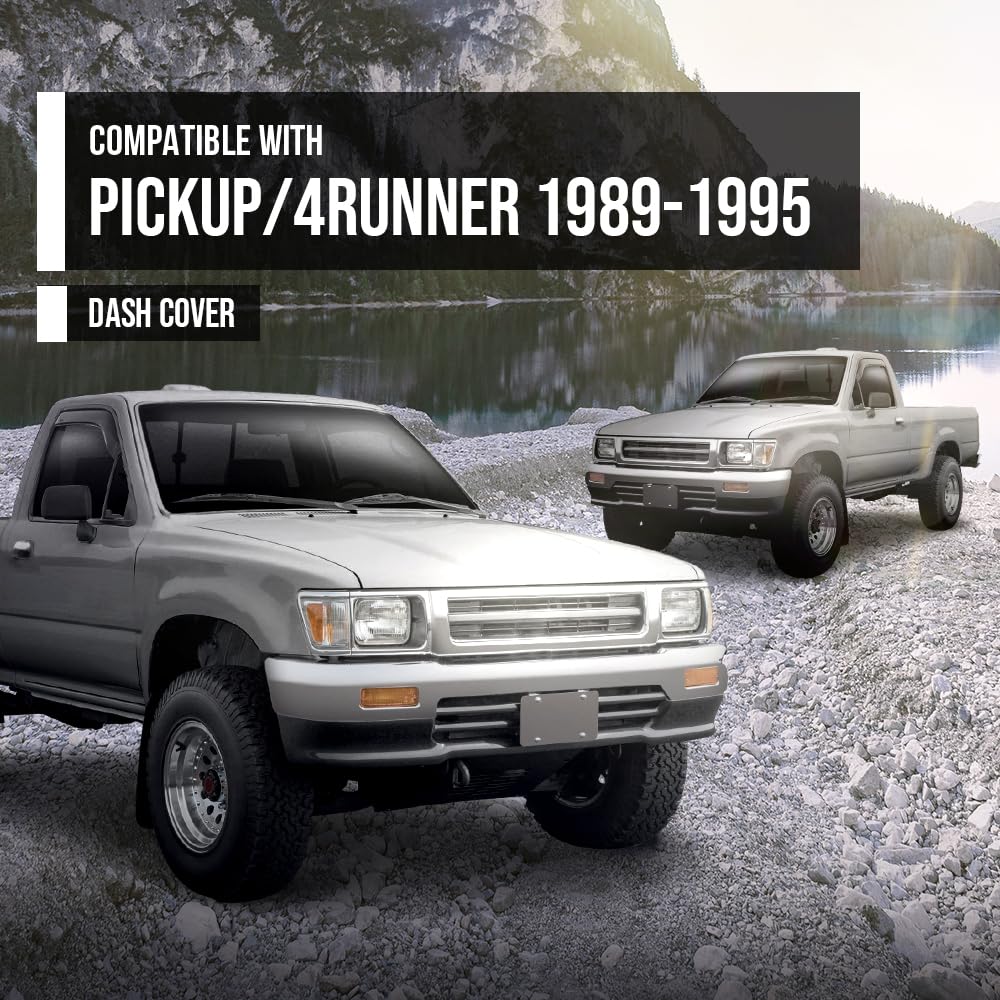 G-PLUS TPE Dash Cover Dashboard Panel Compatible with Toyota 4Runner Pickup 1989-1995 Black