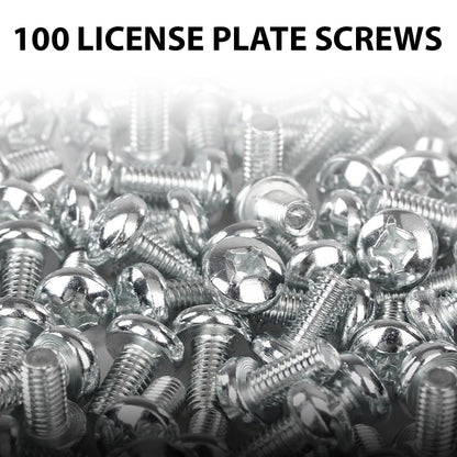 G-PLUS 100 License Plate Screws Compatible with Most Vehicles,Fit Benz Audi Japanese | 6mm x 12mm, #2136
