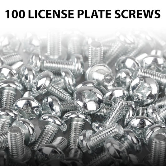 G-PLUS 100 License Plate Screws Compatible with Most Vehicles,Fit Benz Audi Japanese | 6mm x 12mm, #2136