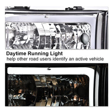 G-PLUS LED Headlights for Dodge Ram 1500 1994-2001 Ram 2500 3500 1994-2002 Clear Lens Side View