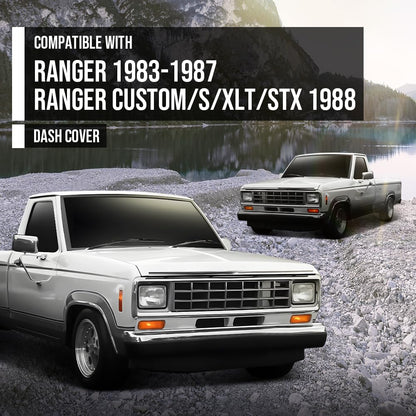 G-PLUS TPE Dash Cover Dashboard Panel Compatible with Ford Ranger 1983 1984 1985 1986 1987, Fit Ford Ranger Custom/S/XLT/STX 1988 Light Blue